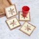 Adorning Square Shaped Wooden Coasters - Pack of 4